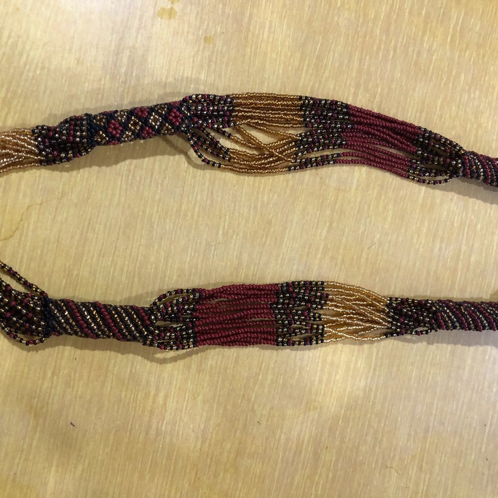 Boho Beaded Wrapped Necklace